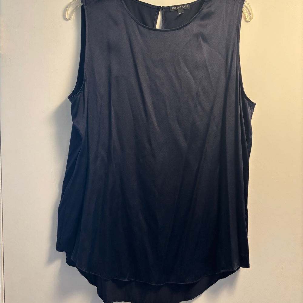 Eileen Fisher Navy Sleeveless Blouse